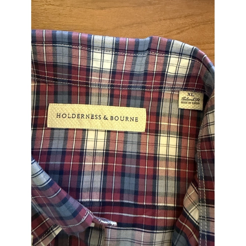 Holderness Bourne Shirt Plaid The Andrews Stretch Button Down NWT Men's Size XL - Picture 4 of 16
